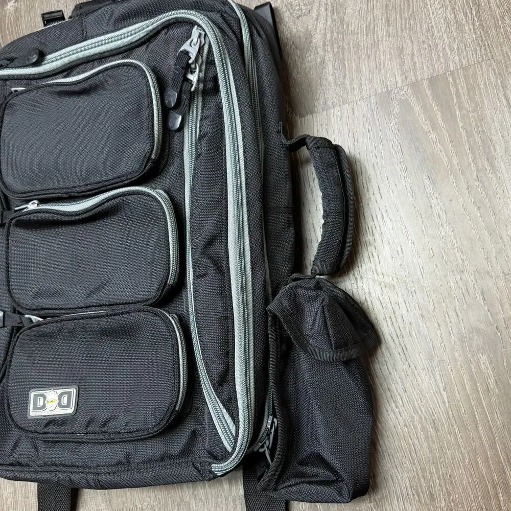 Diaper Dude Black Backpack Diaper Bag Messenger‎ Changing Pad Multi Pocket